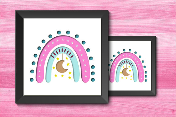 3D Boho Moon Rainbow Shadow Box: A 3D SVG Review