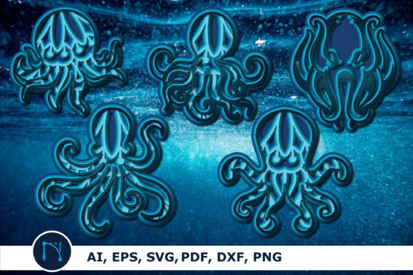 3D Mandala Octopus SVG: Shapes for Modern Design