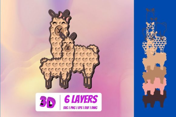 3D SVG Llama Shapes for Mother's Day Blog Graphics