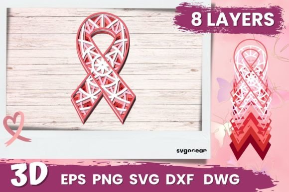 Awareness Ribbon SVG: 3D SVG Shapes for Crafters