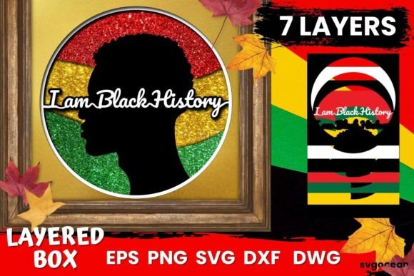 Black Man Shadow Box SVG: 3D Depth for Crafters