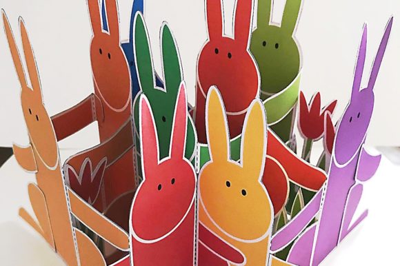 Bunnies Pop-up Card: 3D SVG for Birthdays