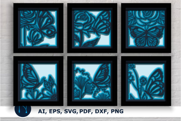 Butterfly Flower 3D SVG for Shadow Boxes
