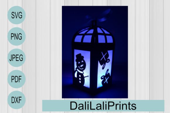 Christmas Lantern Luminary Box Template: 3D SVG Shapes