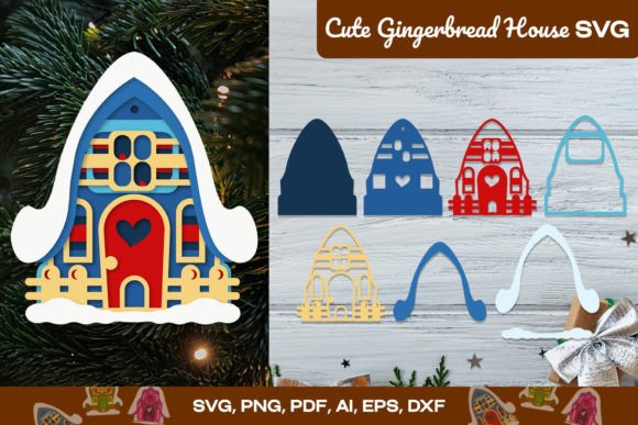 Cute Gingerbread House SVG: A 3D SVG for Christmas