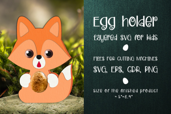 Fox Easter Egg Holder: A 3D SVG for Shapes & Branding
