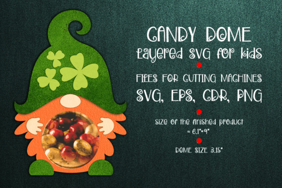 Gnome Candy Dome: 3D SVG Shapes for St. Patricks