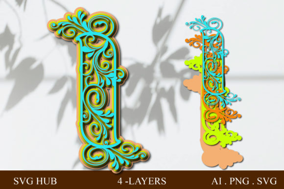Layered Floral Letter I: 3D SVG Shapes Review