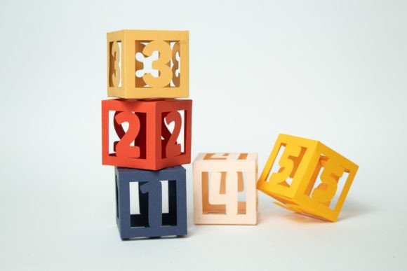 Number Cubes: 3D SVG for Baby Crafts