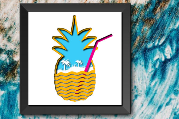 Summer Pineapple Shadow Box 3D SVG Review