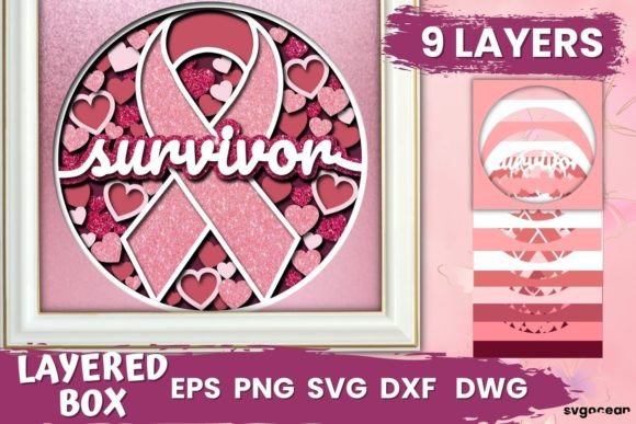 Survivor Shadow Box Svg Temple: 3D SVG for Shadow Boxes
