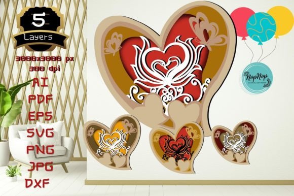 Valentine Sweet Heart V.2: A 3D SVG for Shapes