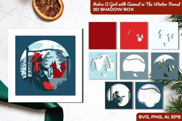 Winter Forest 3D SVG for Christmas Crafts